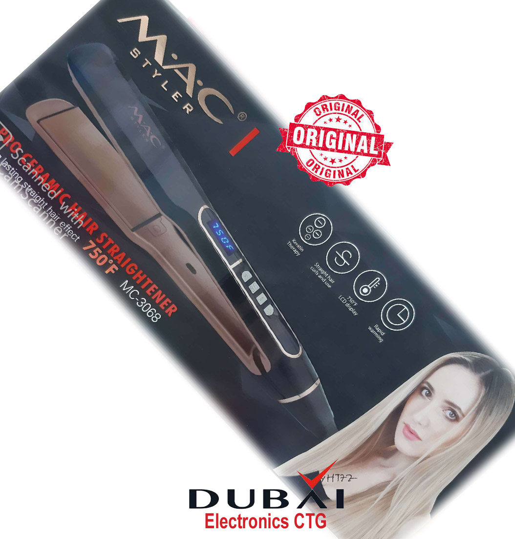 mac styler hair straightener ceramic brush