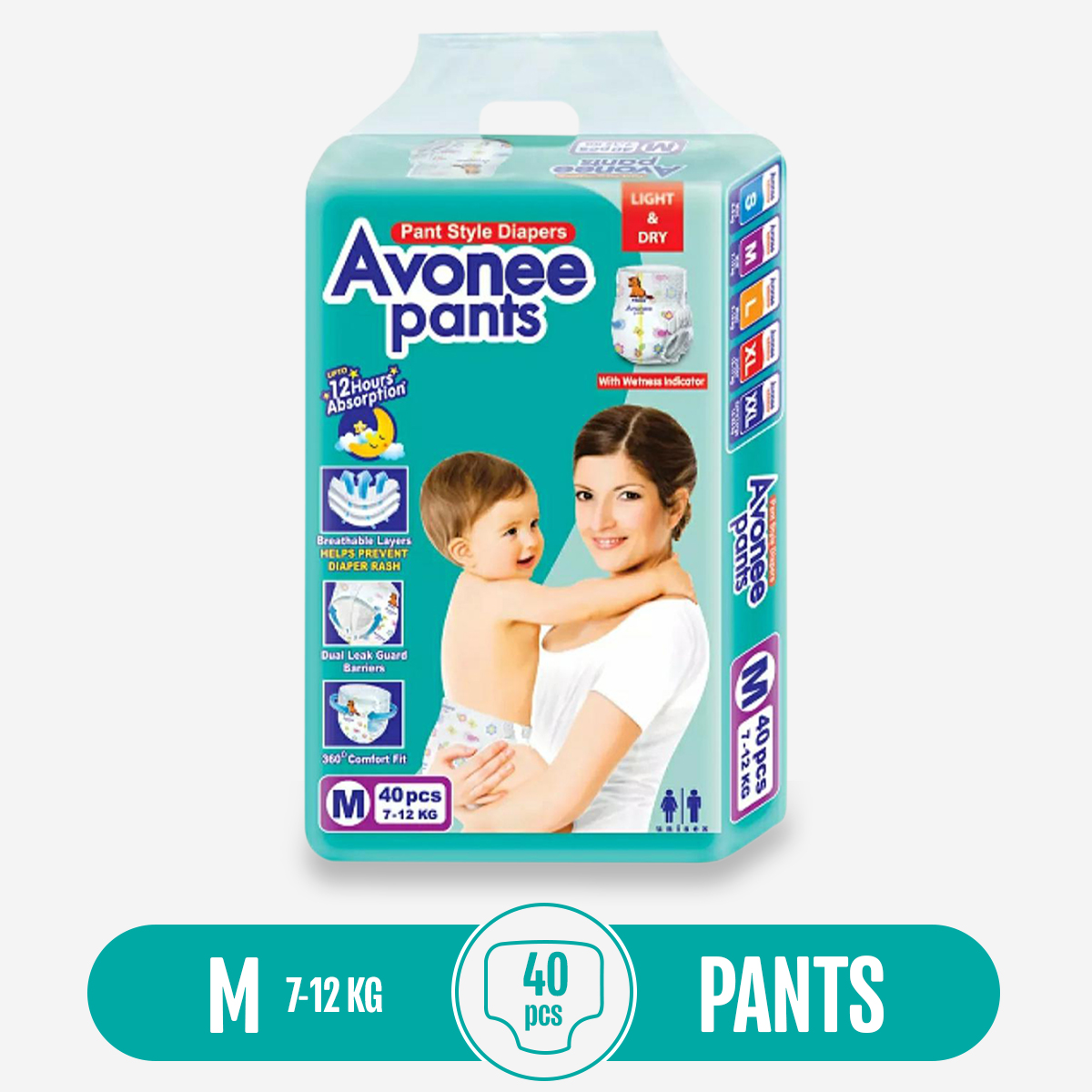 Avone Pant Disposable Diaper Large (7-12 kg): 40pcs