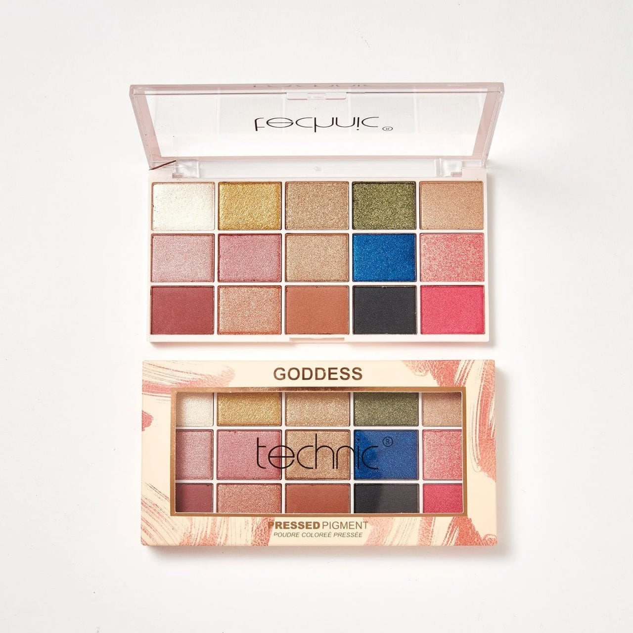 Technic 15 Pressed Pigments Eyeshadow Palette - Goddess. 