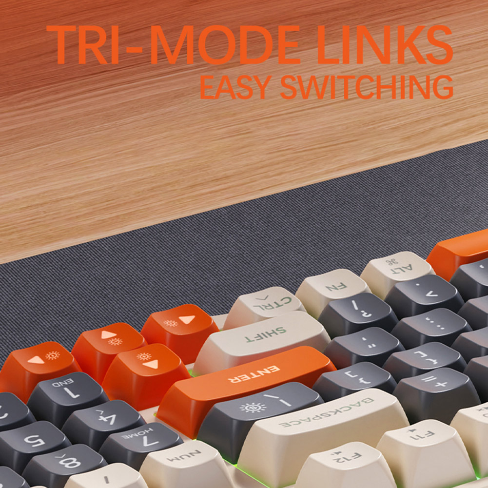 M96 Wireless Mechanical Keyboard Dual Mode 2.4G BT5.0 Receiver Hot Swappable Keyboard 94 Keys RGB Backlit Keyboard for PC Gamer. 