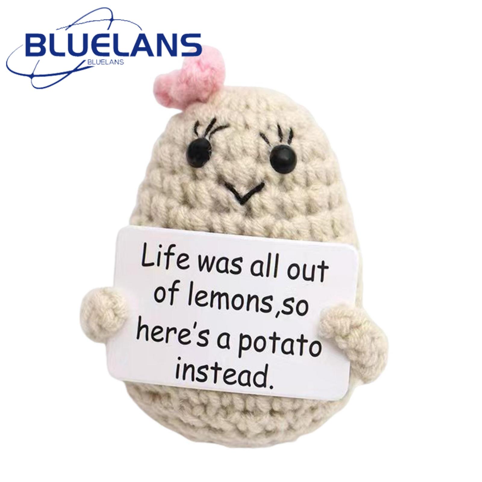 Cute Crochet Potato Ornament Positive Inspirational Potato Plush Doll Pendant Soft Knitted Crochet Mini Funny Emotional Support Toy Funny Mini Doll Decoration
