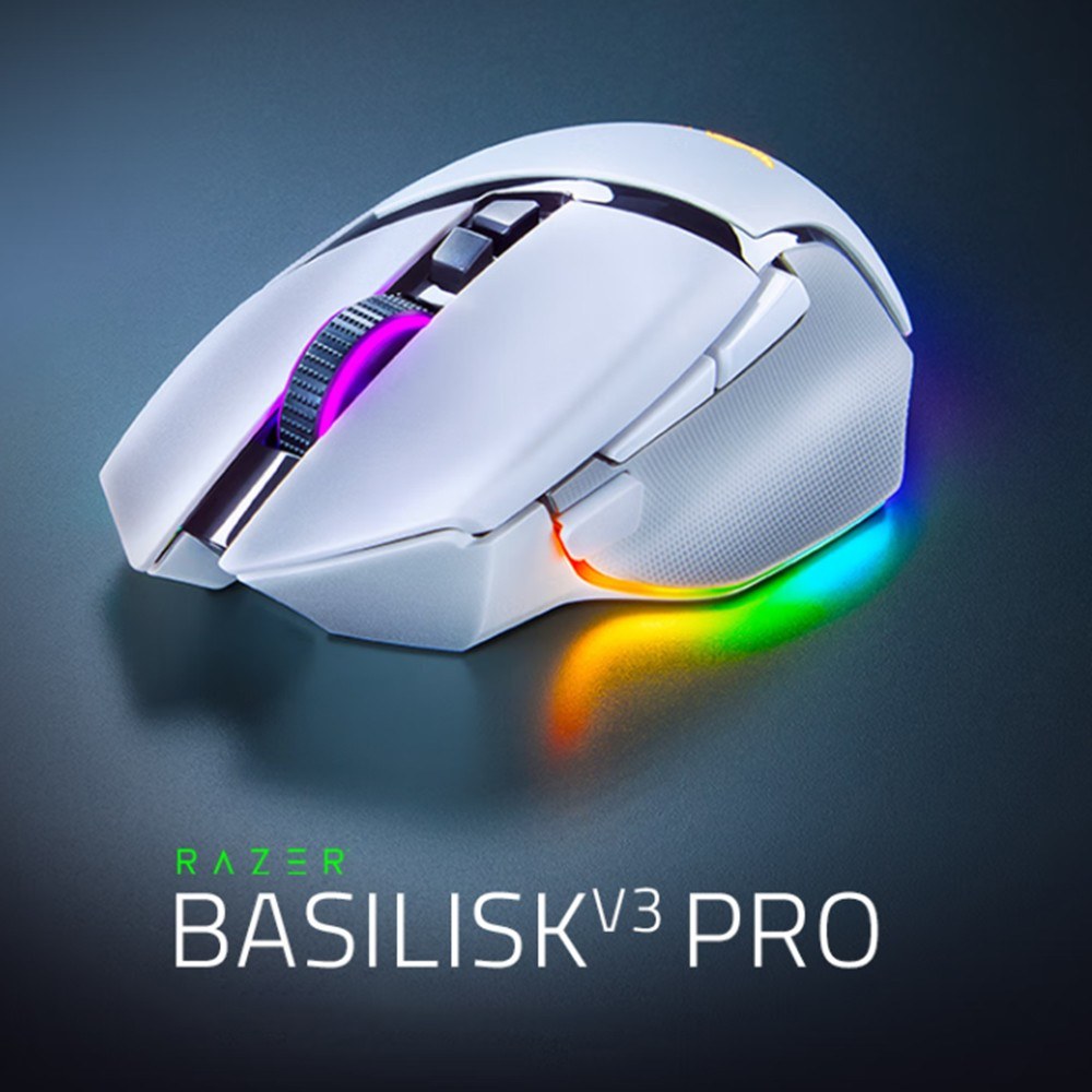 Razer V3 Pro Wireless Mouse RGB Gaming Mouse with 30000DPI Optical Sensor Chroma Hyperspeed Mouse Ergnomic Design 11 Progammable Buttons 90 Million Clicks-white. 