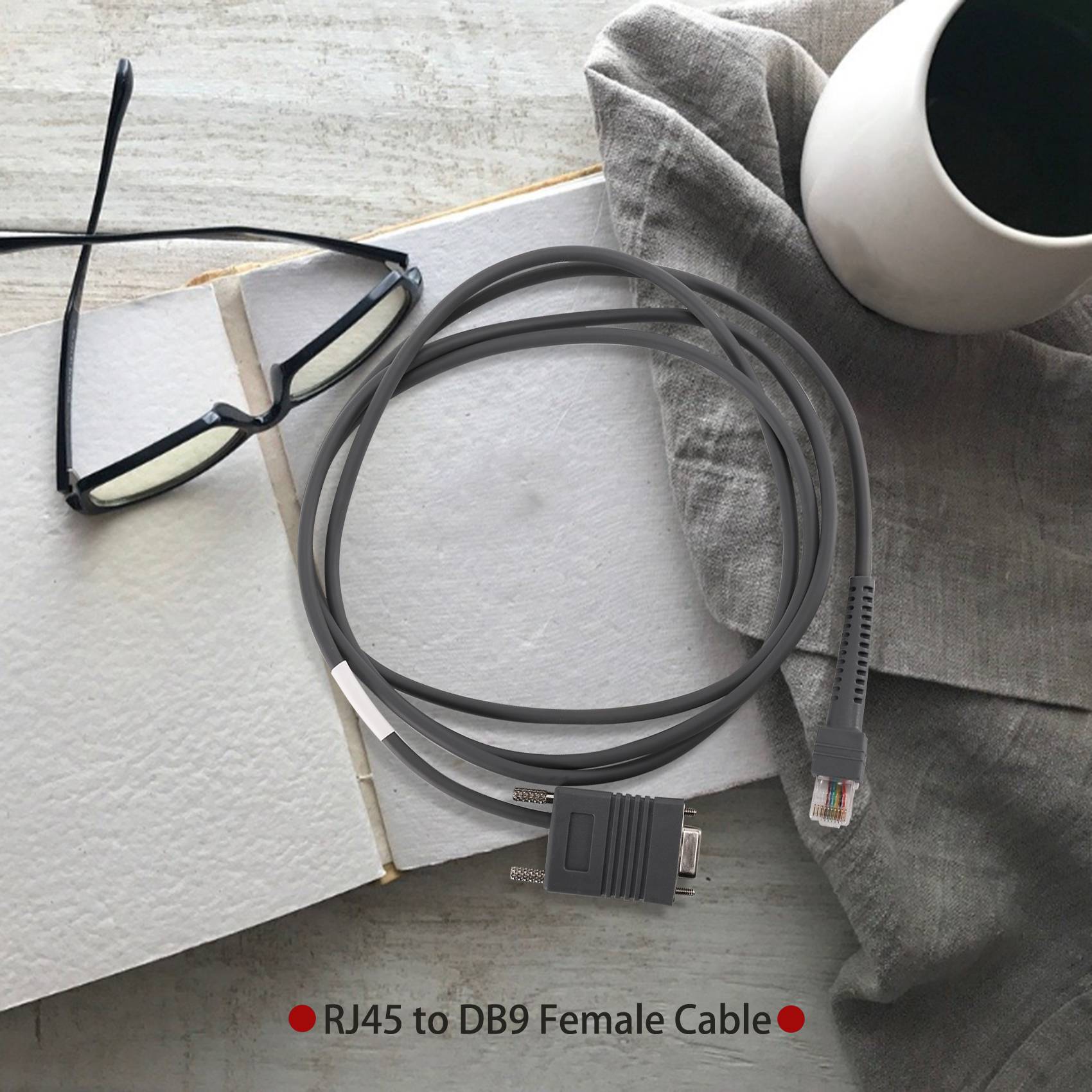 LS2208 RS232 Serial Cable CBA-R01-S07PAR for Symbol Barcode Scanner LS2208 6.5 Feet. 