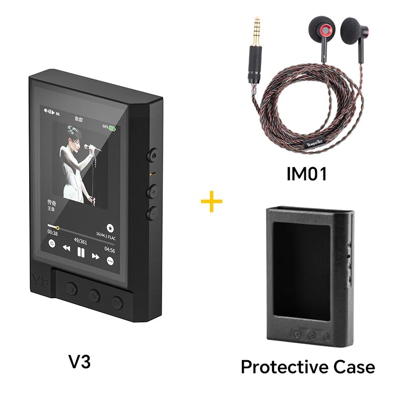 TempoTec V3 HIFI Music Player MP3 Portable DAP 4.4mm 3.5mm Dual DAC AK4493SEQ DSD512 WIFI Two-way Bluetooth MQA16 TIDAL Qobuz. 