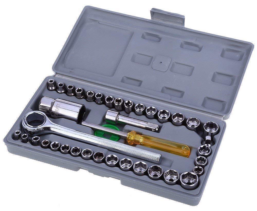 40 in 1 Pcs Hardware Wrench Tool Kit & Screwdriver & Socket Set. 