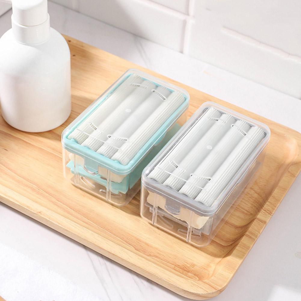 Clothes Cleaning Brush Soap Dispenser Roller Foaming Soap Box Dish with Drain Multifunctional Scrubbing Brush Soap Drain Roller. 