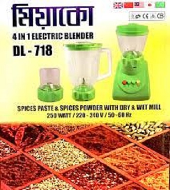 Miyako 4 in 1 Blender DL-718 (Mixed color). 