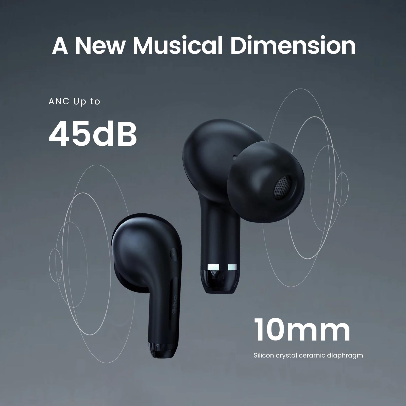 iKKO ActiveBuds Bluetooth Earphones Wireless Headphones World's First TWS Earbuds with Smart System Touchscreen In-Ear Headsets. 