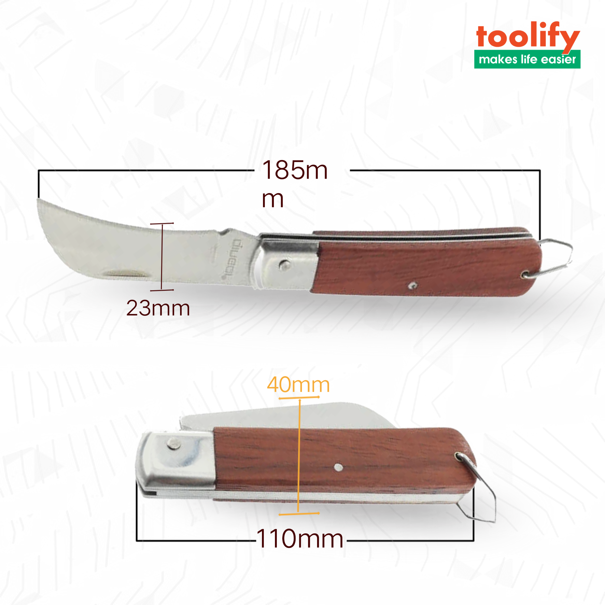 Dingqi 8 inch Curved Foldable Electrician Steel - Folding & Slide Open Quick change & usage Multipurpose - toolify. 