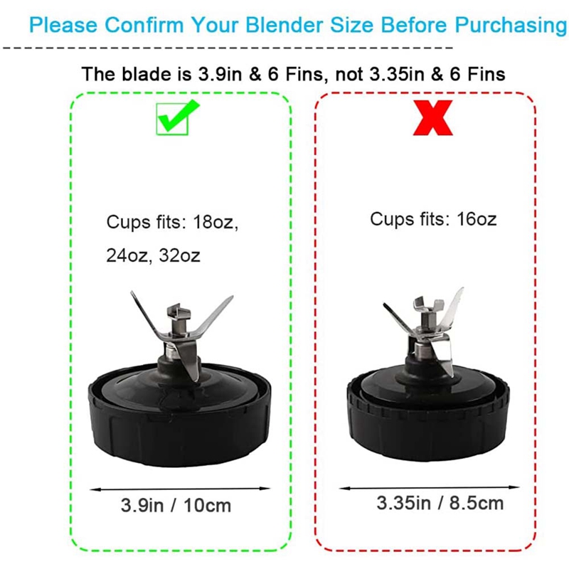 6 Fins for Ninja Blender Replacement Parts ,for Nutri Ninja Auto IQ BL450-70, BL451-70, BL454-70, BL455-70. 