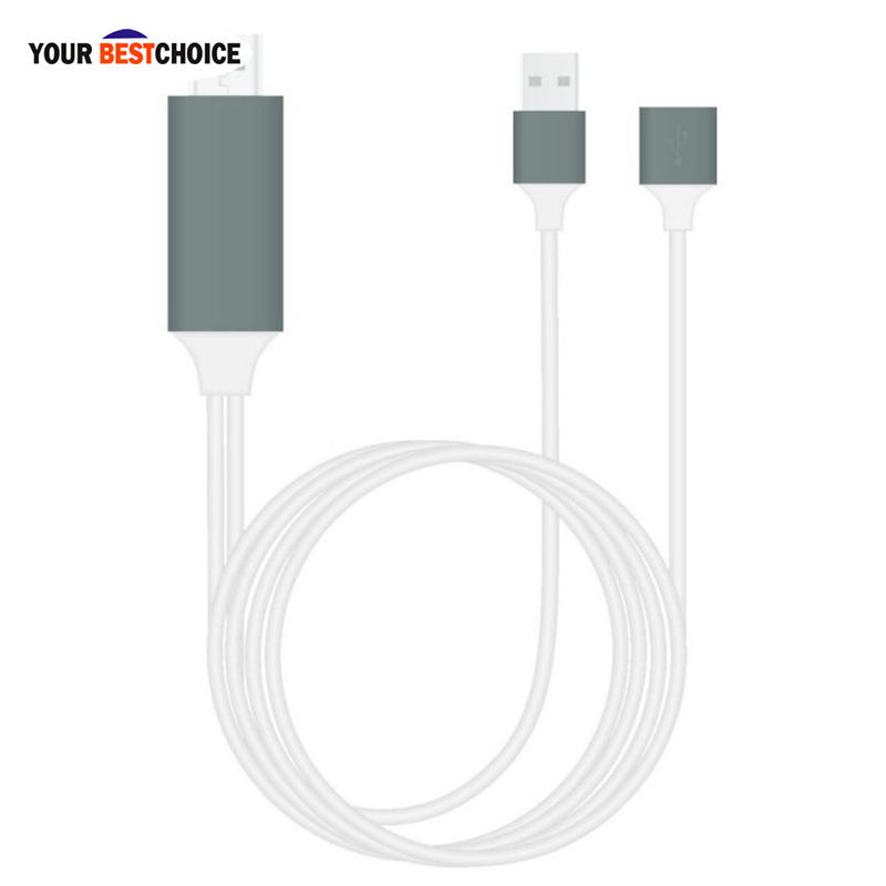 Mobile Phone to TV Adapter Cable USB to HDMI HD With The Same Screen Line For Apple Android Phone and Charging Cable. 