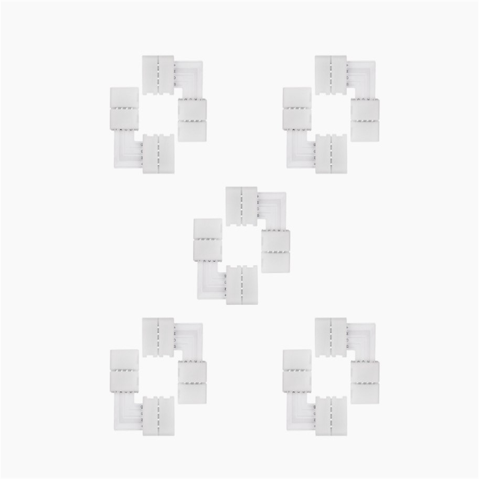 10x 10mm 4 Pin 5050/3528 Rgb Led Strip Light Corner Connector L-shaped Design Pbt Fireproof Material Pcb Adapter. 