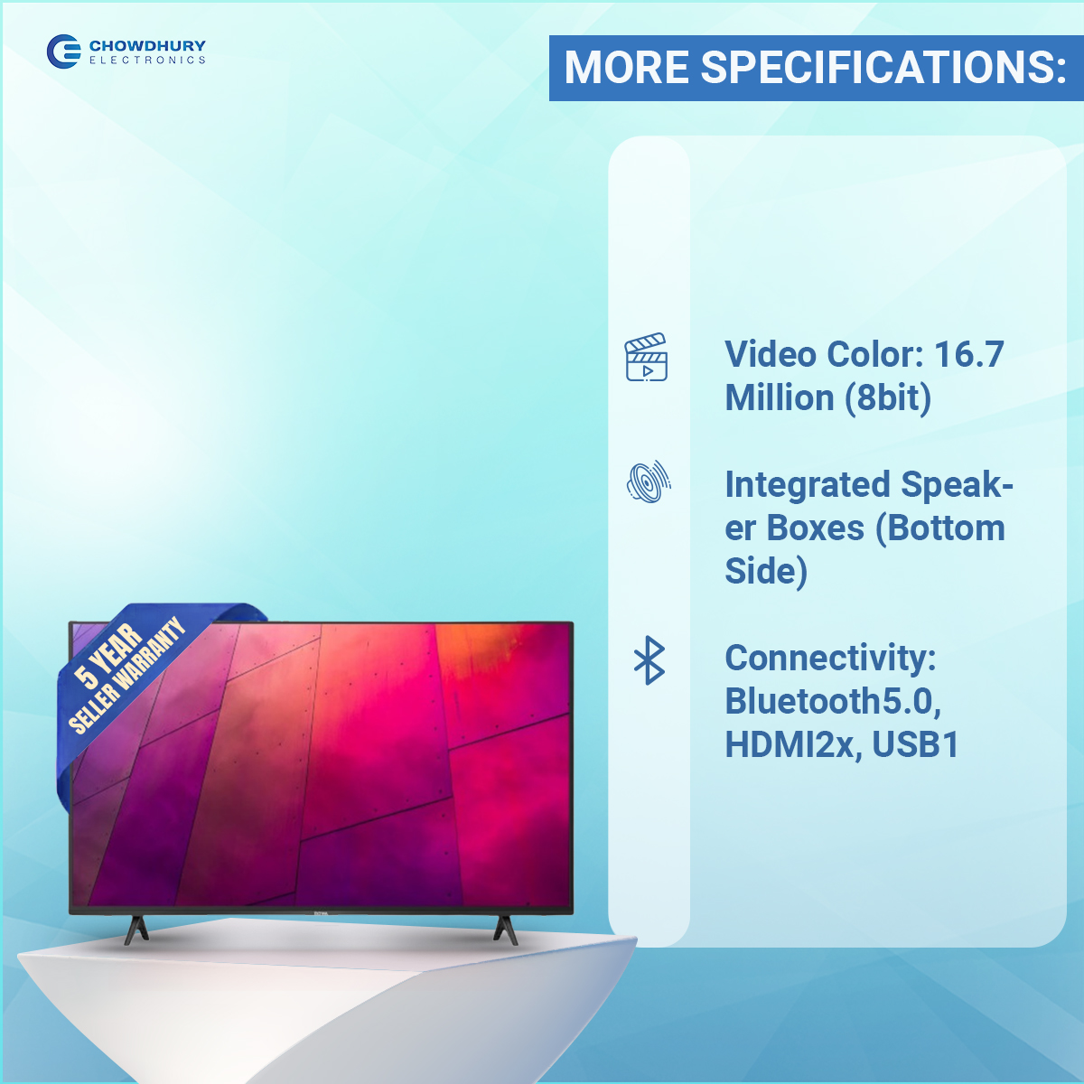 43" ROWA Android Voice Control LED TV | 43S52. 