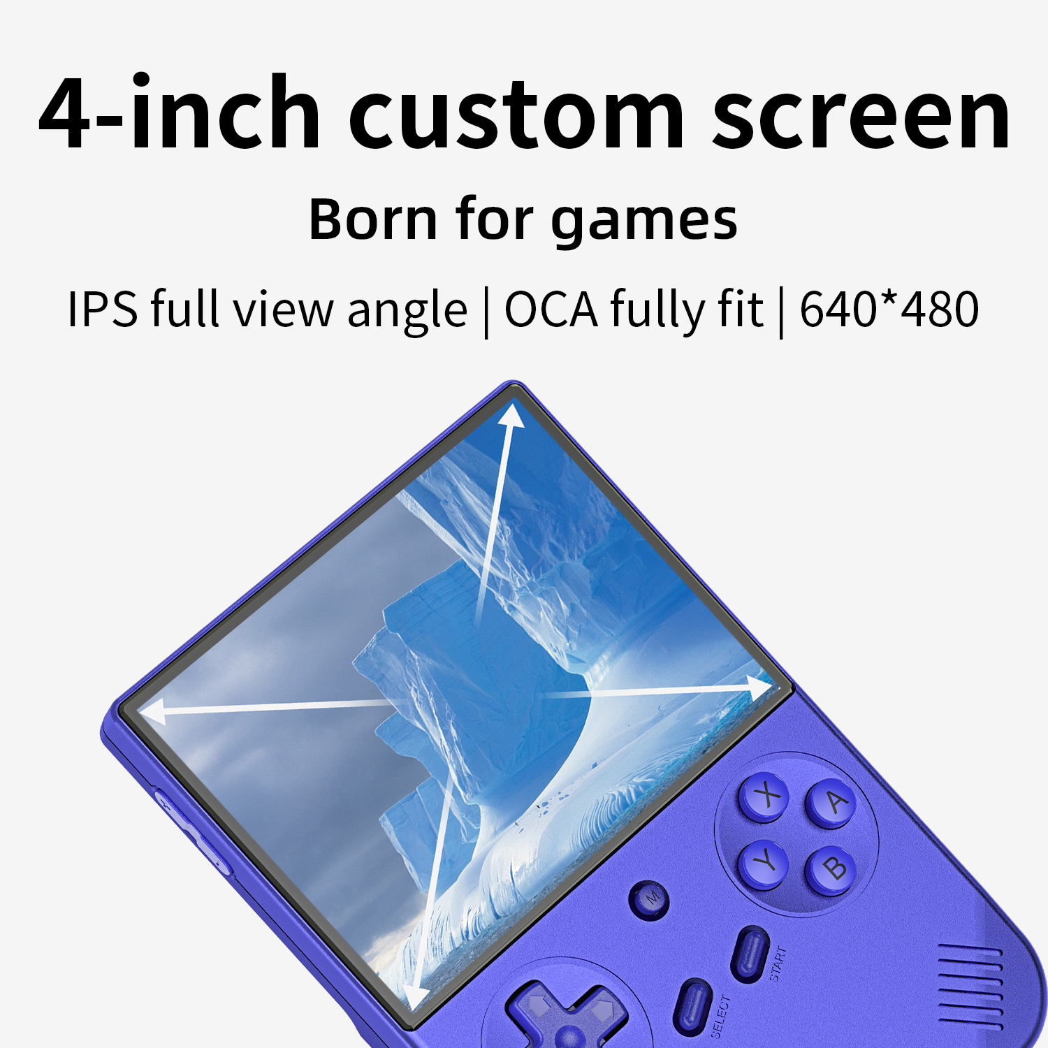 ANBERNIC RG 40XXV Retro Handheld Game Console 4.0 inch 640*480 IPS Screen Linux 64bit System With RGB Light 64G Card 5000+ Games. 