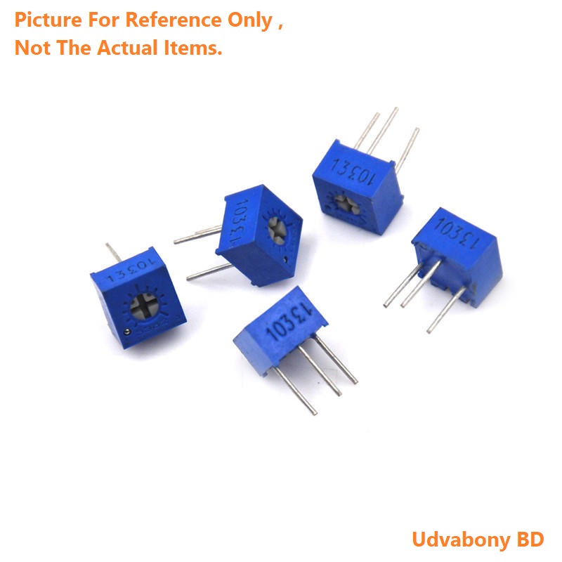 3Pcs- 3386 103 10K Ohm Potentiometer 3 Pin Square Shape 10K 103 1/2W Potentiometer Top Adjustment Variable Resistors 10K Ohm 103 Trimpot Trimmer Potentiometer Trim Pot Electrical Circuitry & Parts. 
