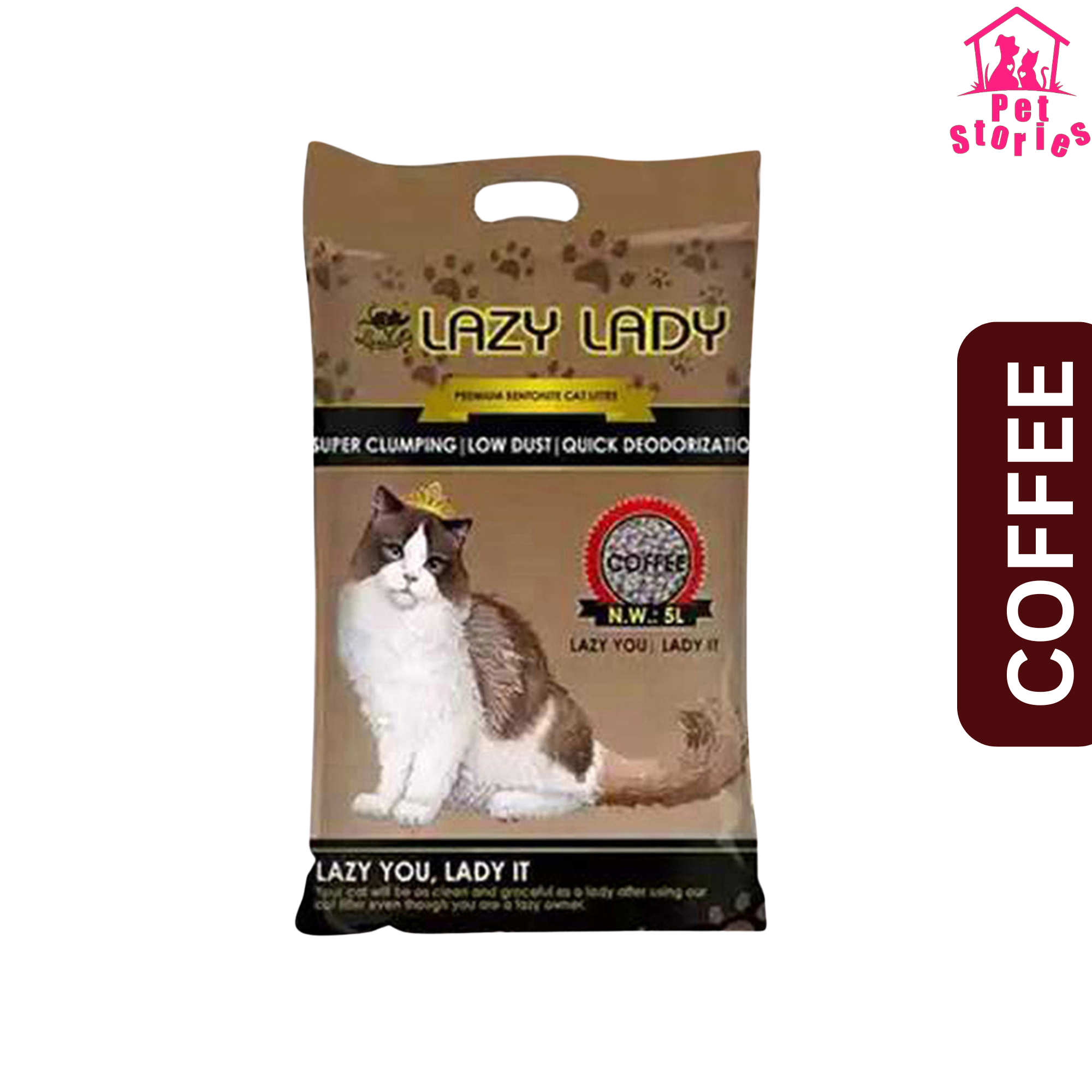 Lazy Lady Premium Bentonite Cat Litter 5L Multiple Flavour. 