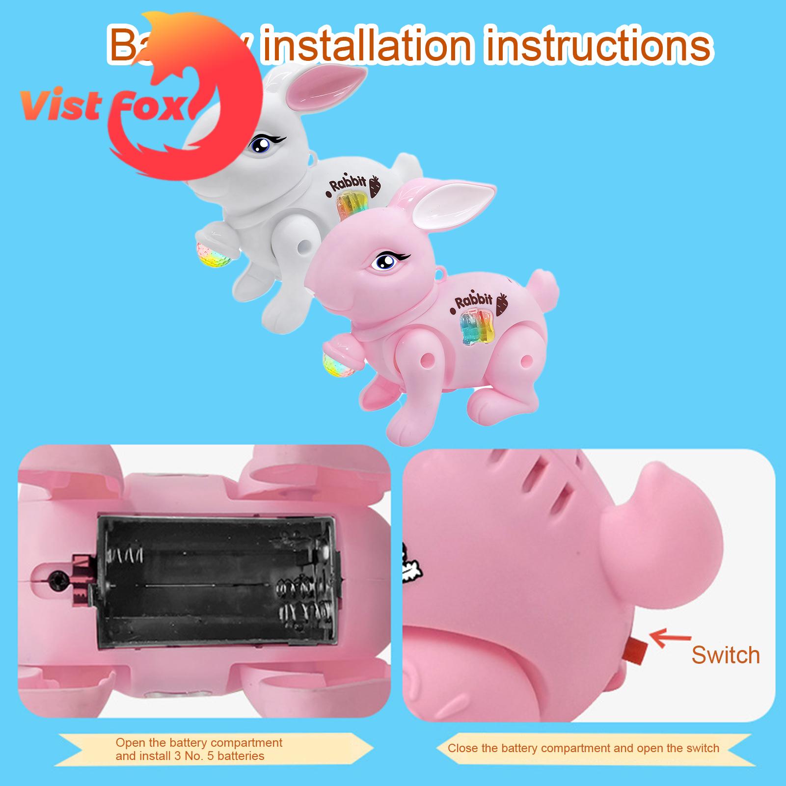 Vist Fox Bunny Toy Luminescent Cartoon Electronic Walking Rabbit Toy. 