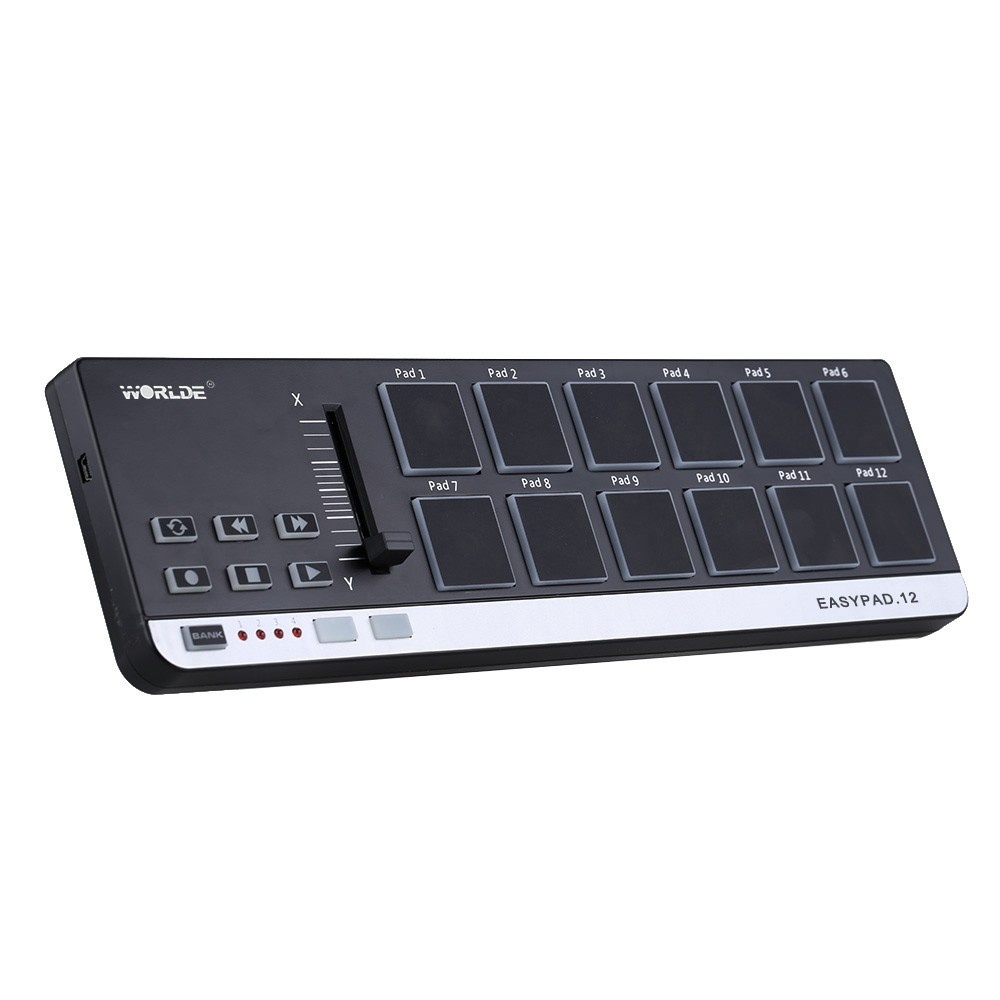 Worlde EasyPad.12 Portable Mini USB 12 Drum Pad MIDI Controller. 
