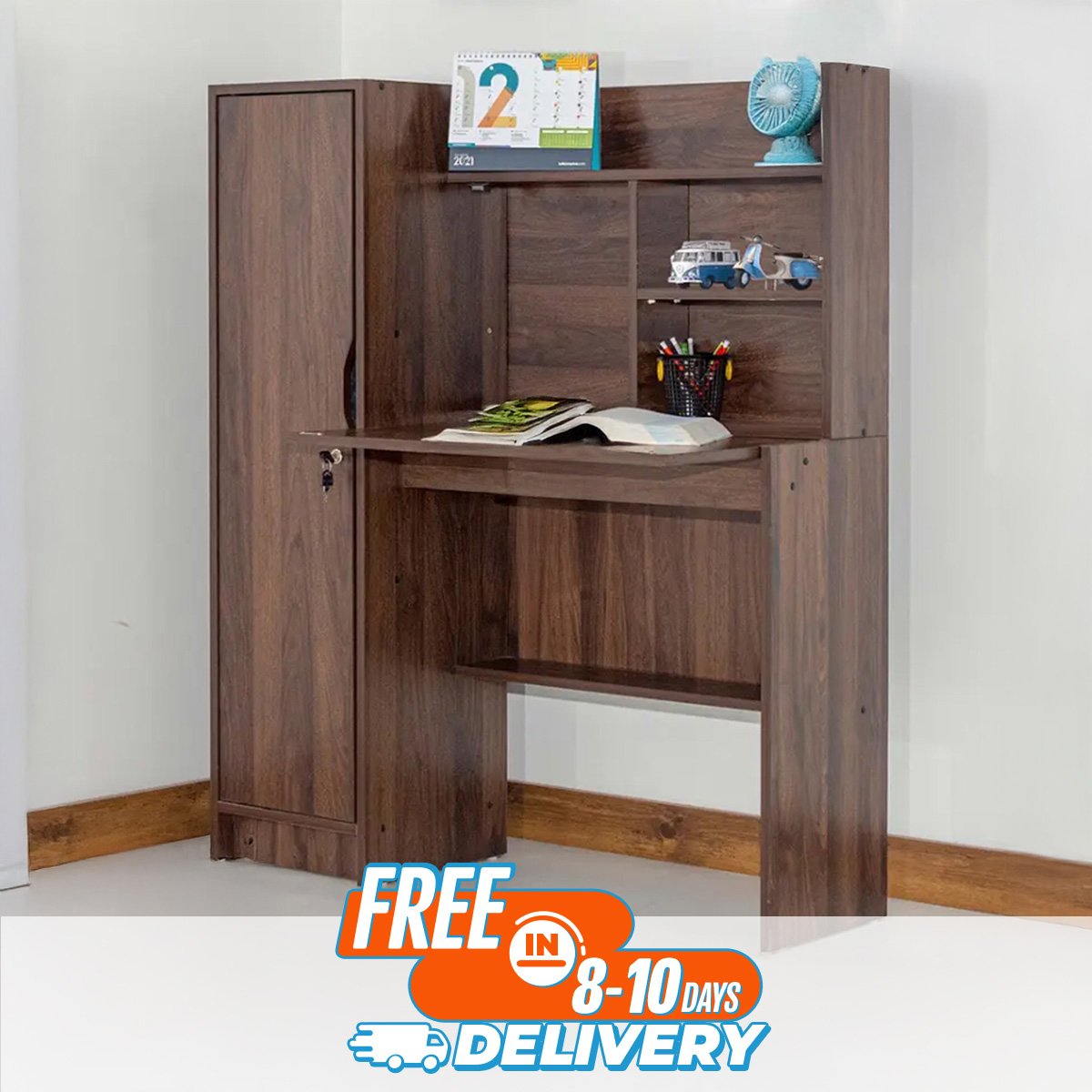 AndorMahal Reading Table/Laptop Table with Big Book Shelf-Made Of Melamine Laminated Board(4.5ft by 4ft by 16inch)