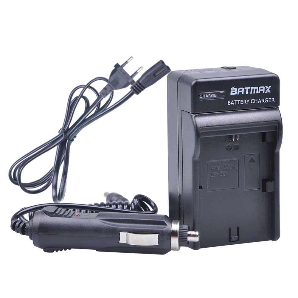 Batmax LP-E6 LPE6 LP-E6N Car Charger for Canon EOS 5D Mark 2 3 II III 5DS 5DS R 6D 7D 7D Mark II 60D 60Da 70D Camera Battery