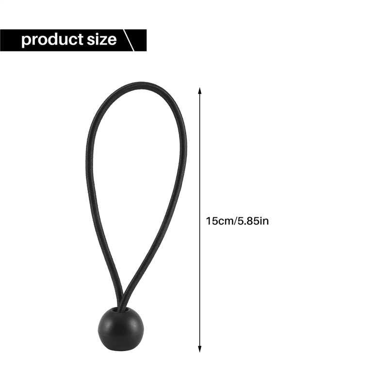 50 Pcs Bungee Cord with Balls Elastic Ties Bungee Toggles Ties(Black). 