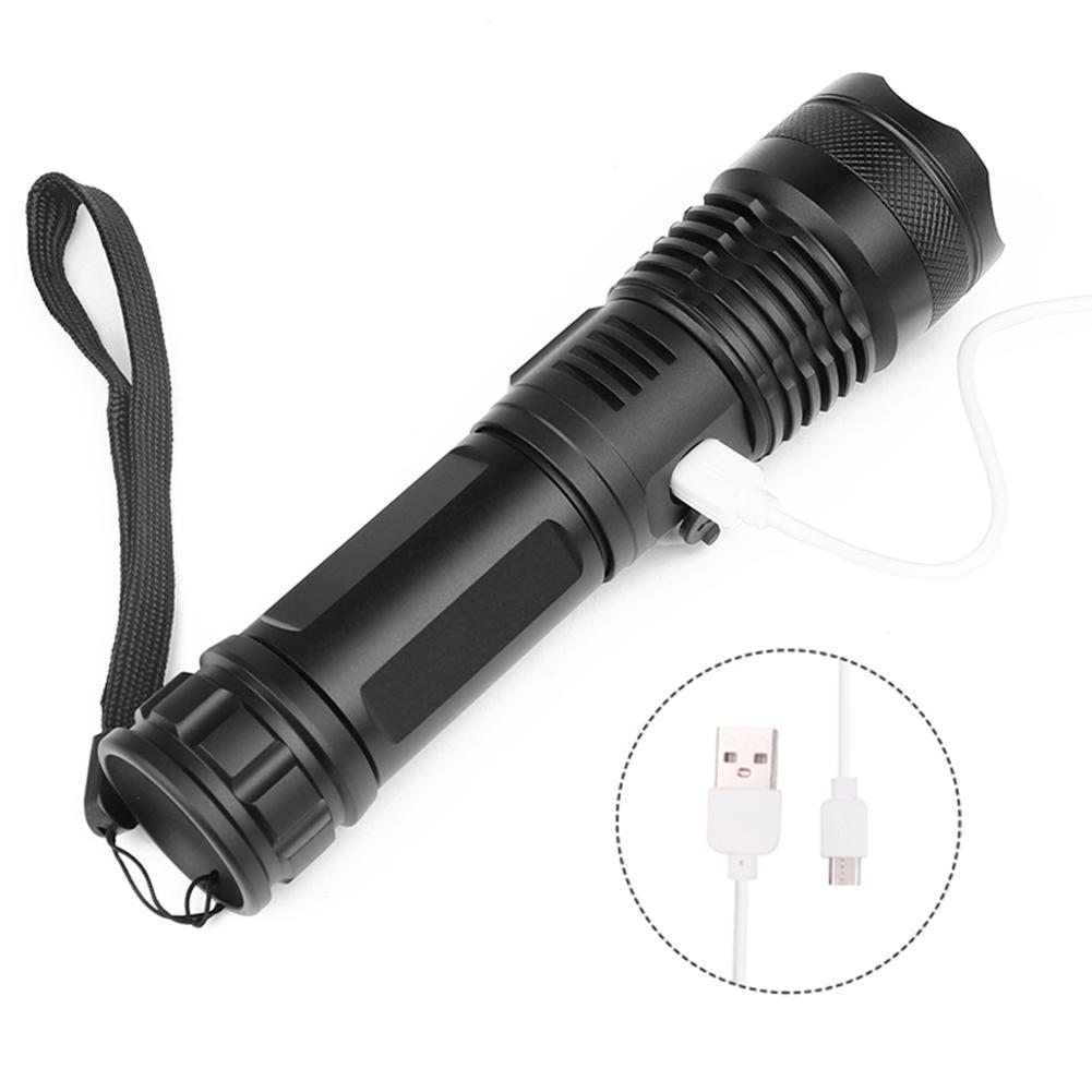 LB LED XHP50 Telescopic Focusing Flashlight High Light Torch with Power Display. 