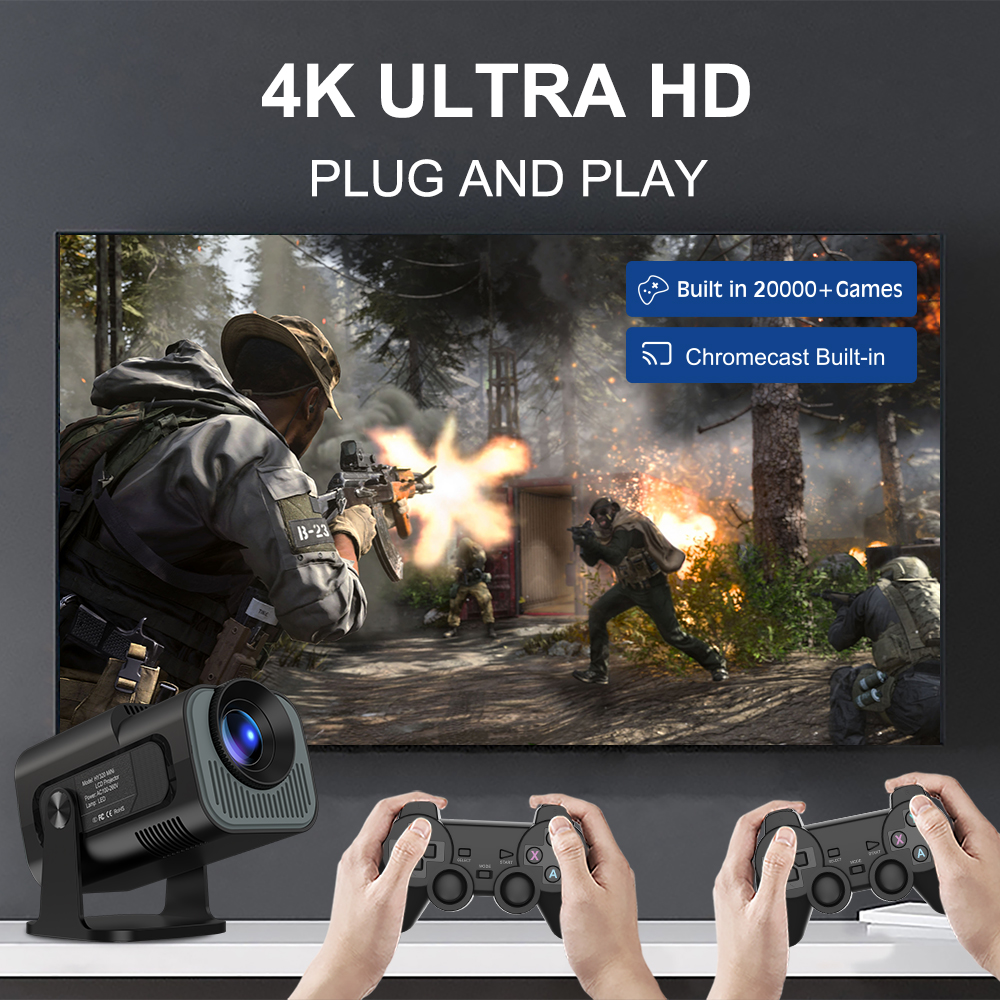 Velec Video Game Console With 4K Android Projector HY320 MINI 2.4G Double Wireless Controller Retro Classic Games 20000+. 