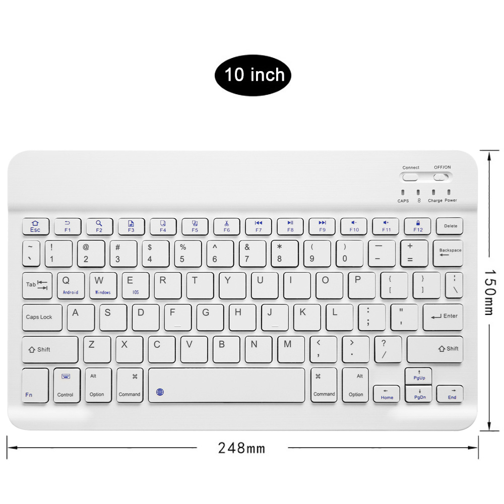 Universal Wireless Bluetooth Keyboard with Leather Case Stand Cover for iPad 7 8 Inch 9 10 Inch Tablet for iOS Android Windows. 