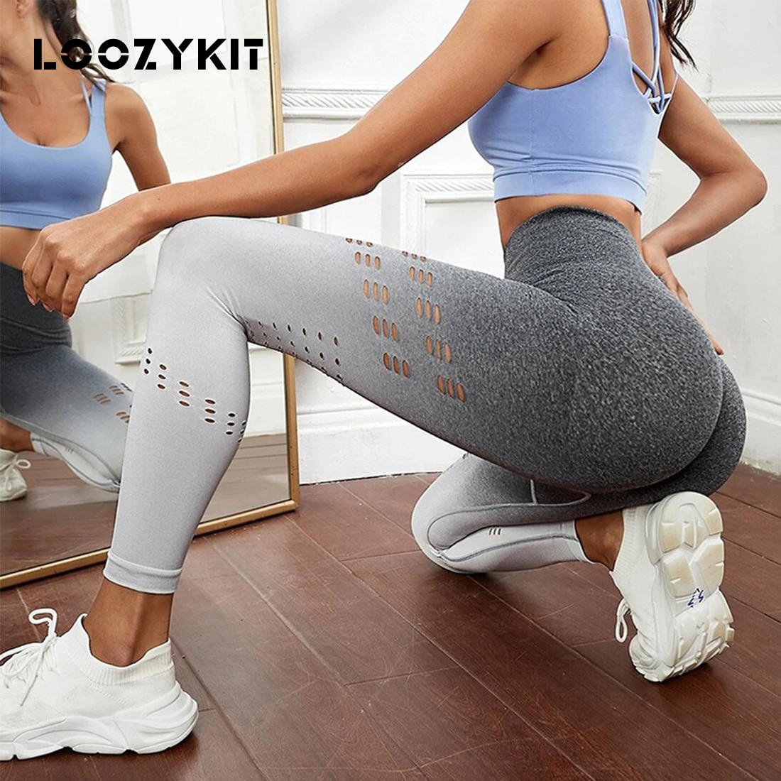 High Waist Yoga Leggings Hollow Out Seamless Stretch Push Up Legging  Fitness Exercise Breathable Sports Leggings
