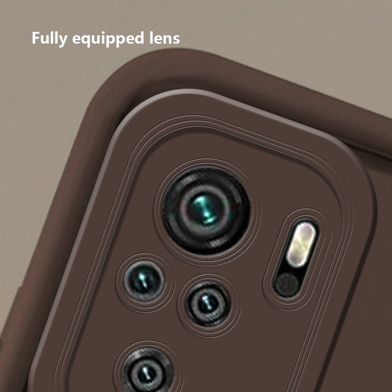 Tokifu For Redmi Note 10  New Angel Eye Staircase Silicone Protective Case Solid Color Series All Inclusive Anti Drop Soft Case. 