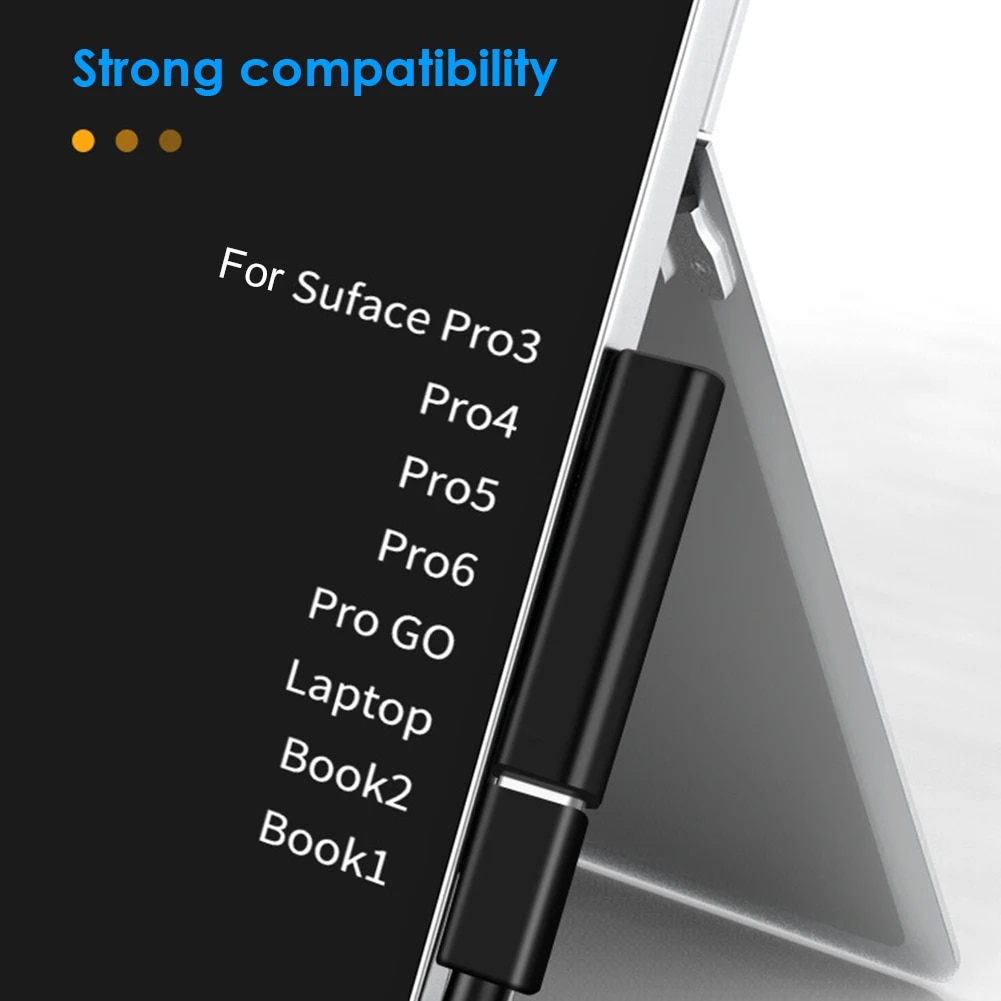 65W/102W PD Fast Charging USB C Power Supply For Microsoft Surface Pro X 8 7 6 5 4 3 Go Book Converter Charger For Microsoft. 