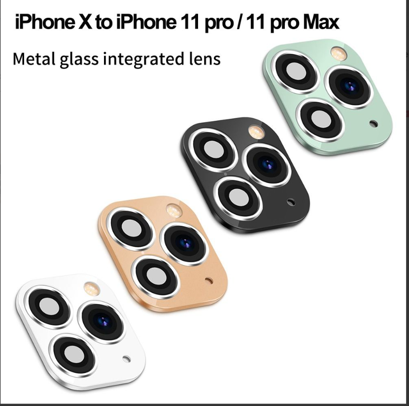 fake camera lens sticker cover screen protector for iphone xr x change to iphone 11 pro max - 509. 