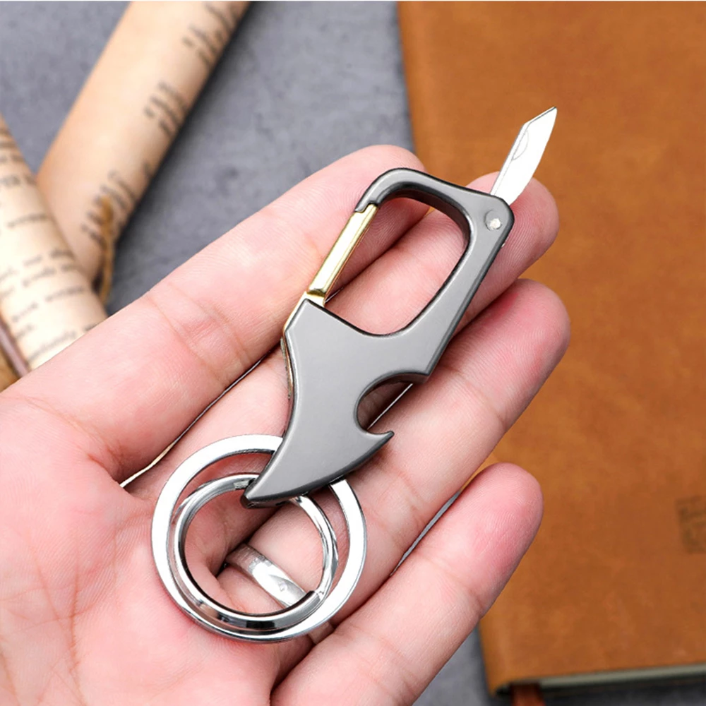Metal Key Ring Mini Foldable & Multi-Functional Keychain Ring. 