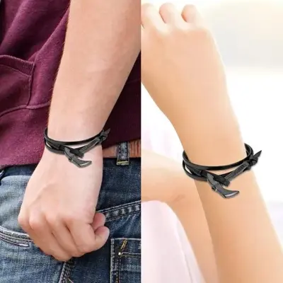 Mens leather hot sale friendship bracelets