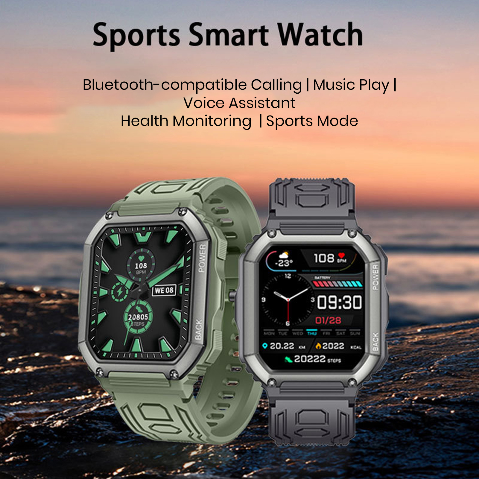 KR06 Dafit Sports Smart Watch Large Screen Multifunctional Low Power Consumption More Than 123 Sport Modes Electronic Watch Daily Life. 