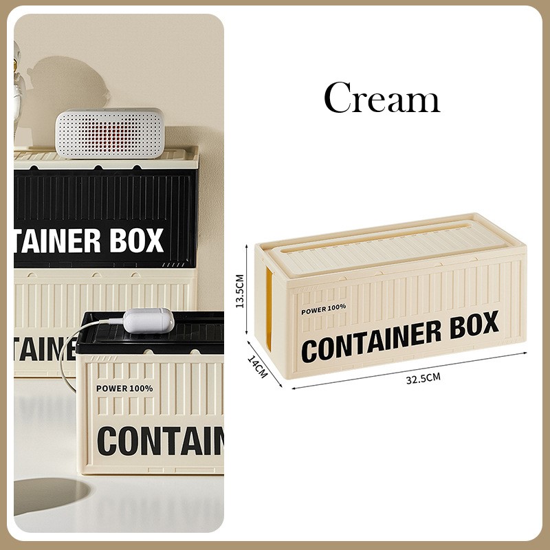 Cable Management Box With Lid Large Cable Organizer Box Cord Hider Box to Hide Surge Protector for Home Power Strip Holder. 