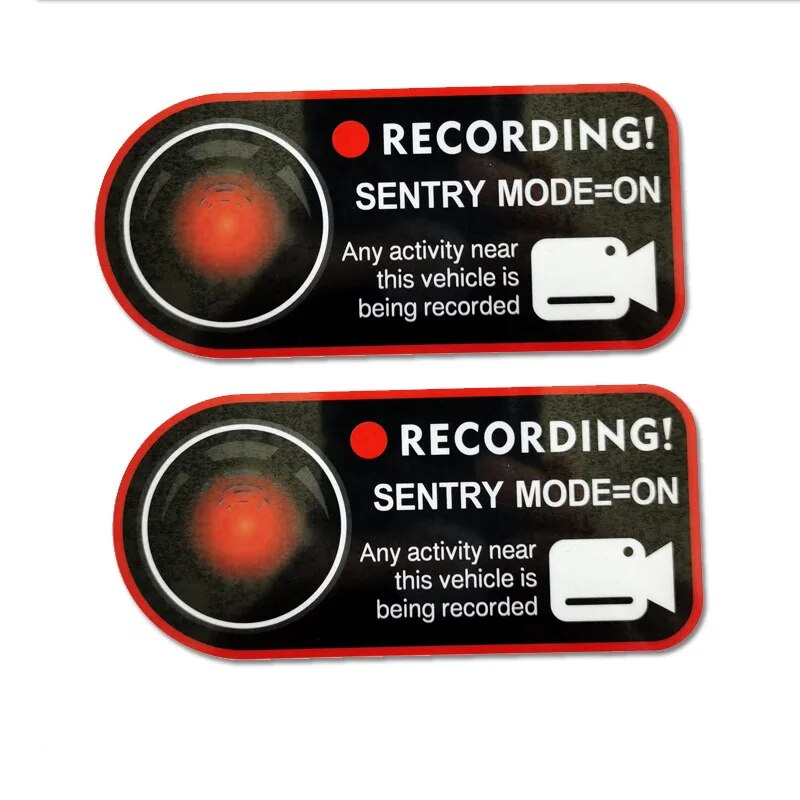 for Tesla Model 3 Y Warning Sticker Model S X Invader Sentinel Sentry Mode Static Car Stickers Electrostatic Accessories 2023. 