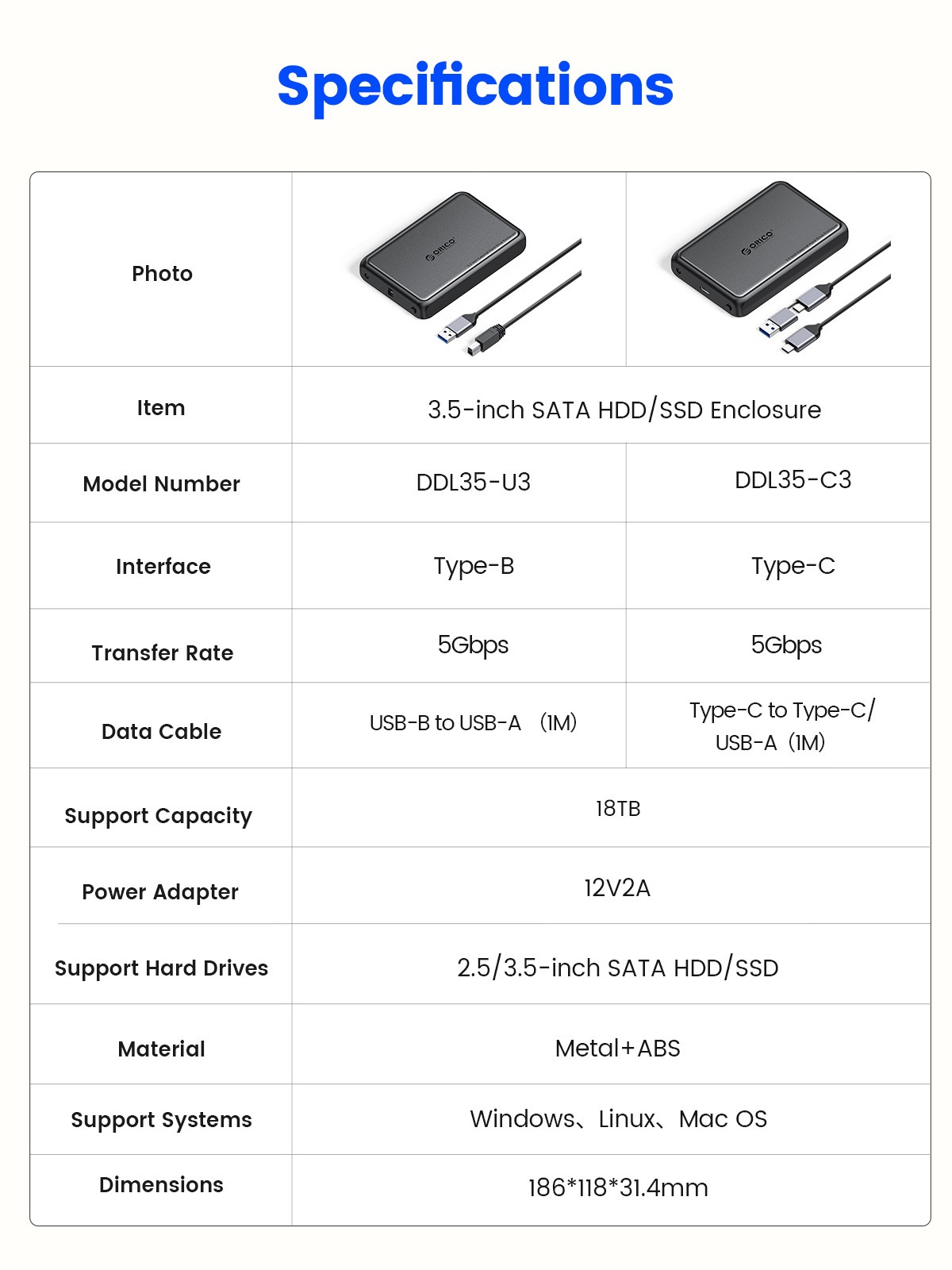 Orico DDL35-C3 3.5-Inch HDD Enclosure. 