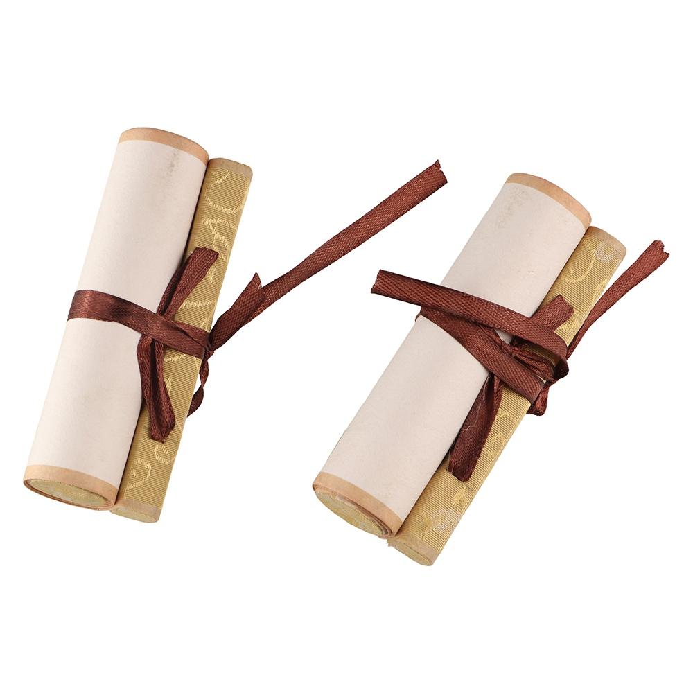 Portable Painting Drawing Paper Gilded Rice Paper Scroll Self-made Gifts Chinese Style Mini Batik Trumpet Scroll Hand-rolled Blank Hanging Scroll Calligraphy Mounting Scroll DIY Crafts. 