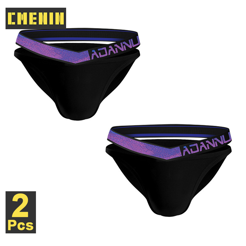 CMENIN ADANNU 2Pcs Cotton Jockstrap Underwear Man Brief Low Waist Slip Men's Panties Briefs Men Underpants High Quality AD7282