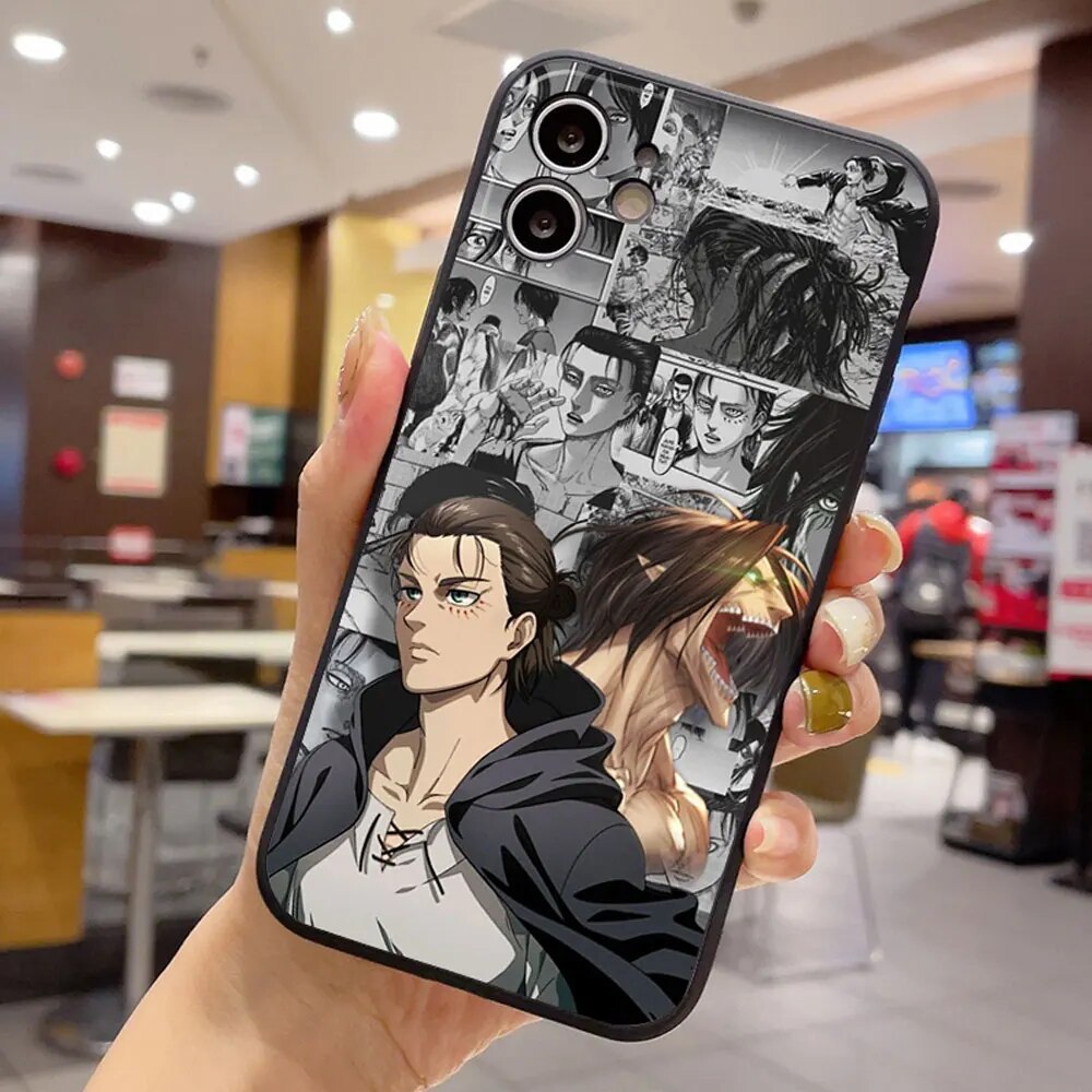 Anime Japanese Allen Attack on Titan Phone Case for IPhone 15 Pro Max 13 12 Mini 11 Pro XR XS X 8 7 14 Plus Soft Covers. 