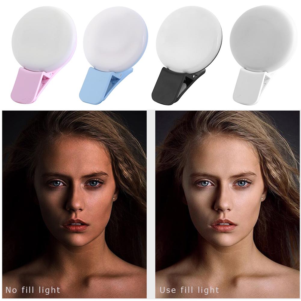 Mini Selfie Ring Light Portable Flash LED Selfie Lamp USB Clip Mobile Phone Fill Lamp Darkness Selfie Enhancing Fill Lights. 