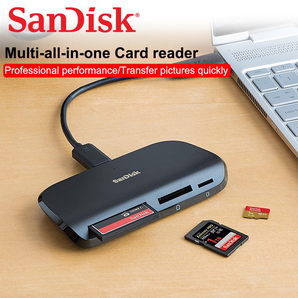 SanDisk ImageMate PRO USB-C Reader For CF SD microSDXC Card Slot for UHS-I MicroSD Memory Card Reader USB3.0 High Transfer speed