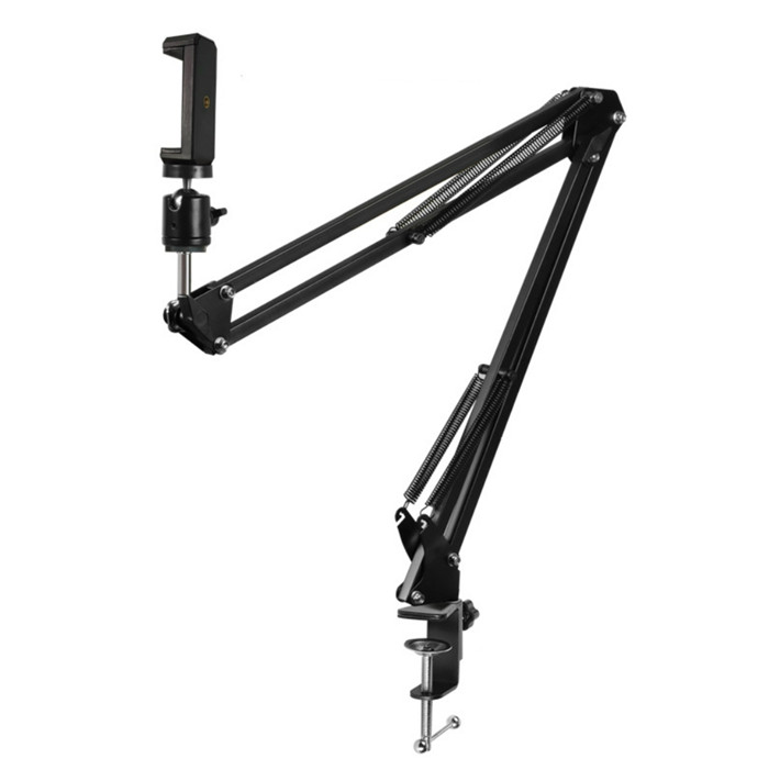 Overhead Video Stand Tripod Phone Holder Articulating Arm Phone Mount ChromLives Table Top Scissor Arm Stand Tablet Arm Holder for Phone,Live Streaming,Baking,Crafting,Videos and More Tripod. 