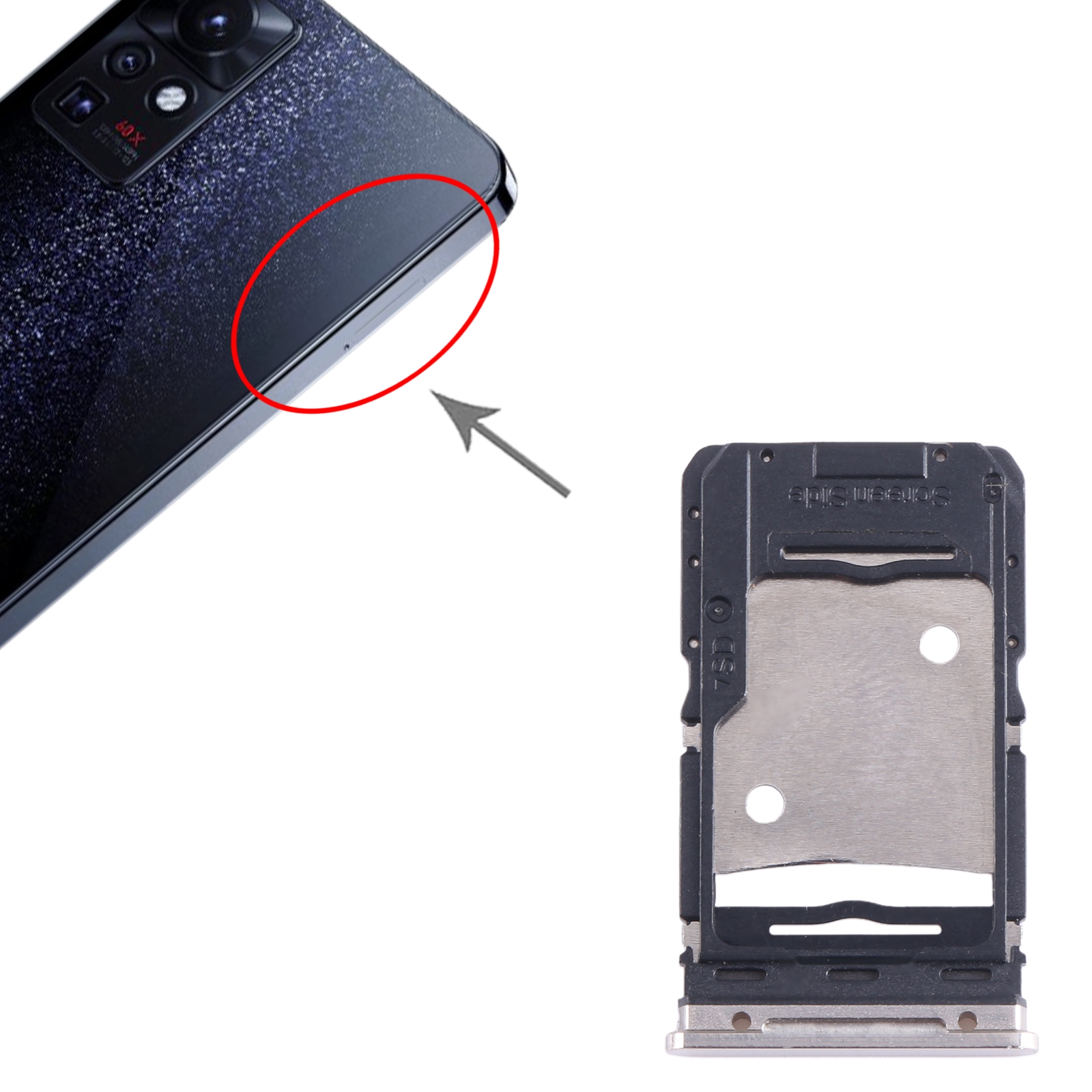 For Infinix Zero X Pro X6810 Card Tray + Card Tray + Micro SD Card Tray. 
