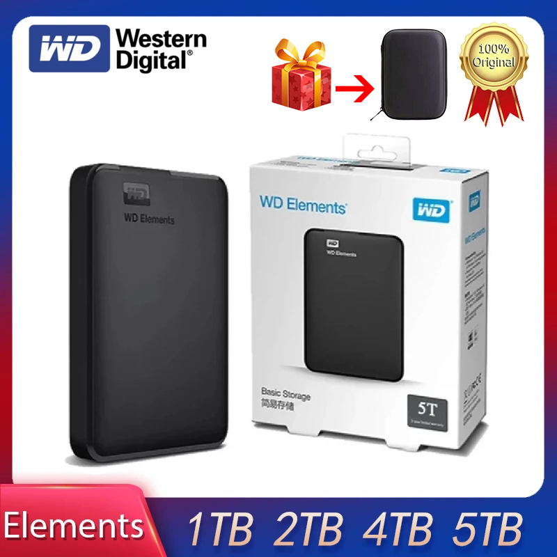 Western Digital WD Elements 5TB Portable External Hard Drive 4TB 2TB 1TB USB 3.0 Portable HDD Hard Disk For Desktop PC Laptop