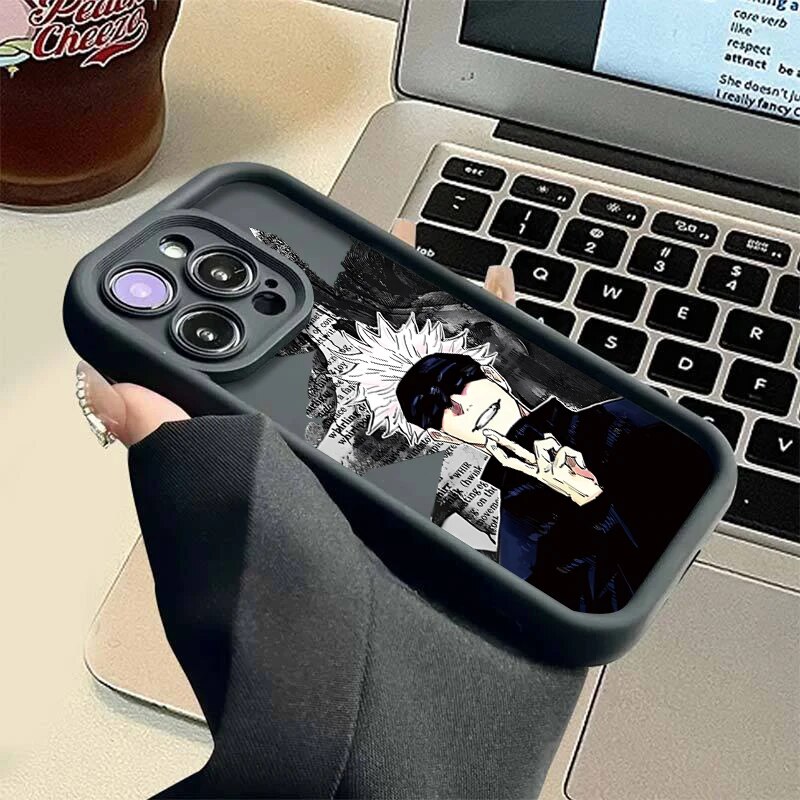 Jujutsu Kaisen Gojo Satoru Phone Case For iPhone 15 14 13 12 11 Pro Max XR XS X 7 8 Plus SE2 Soft Silicone Shockproof Back Cover. 