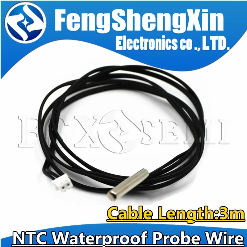 3m NTC Waterproof Probe Wire B3950 3435 3470 2K 5K 10K 15K 20K 50K 100K 1% Precision Epoxy Thermistor Temperature Sensor