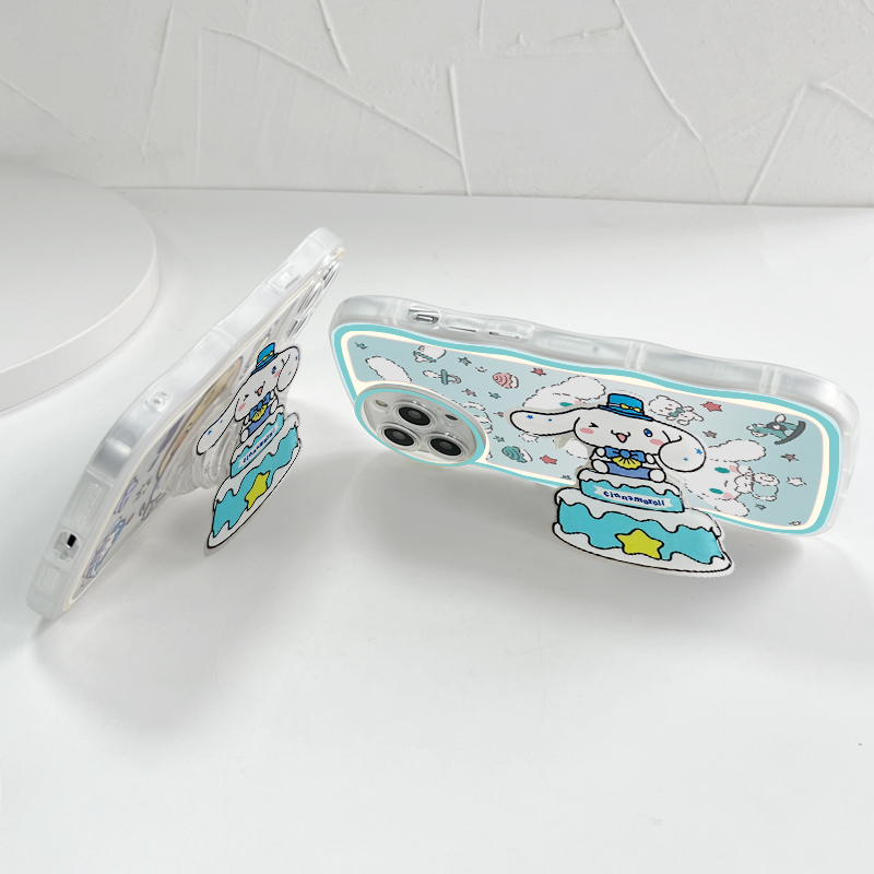 BILI for Tecno Spark 10 / Spark 10C Back Cover With Free Ring Holder Cute Cinnamoroll Soft Transparent Colorful Wavy Phone Cases. 