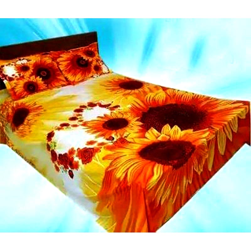 Cotton Fabric Multicolor Print 7.5 by 8.5 Feet Double King Size Bed sheet Set with Two Pillow Covers By SOHAMONI